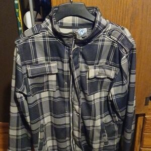 Men's Plaid Jacket - Black and Gray